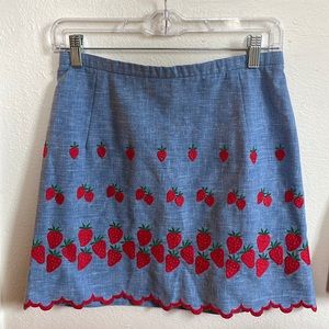 Small/Medium Strawberry Denim Skirt
